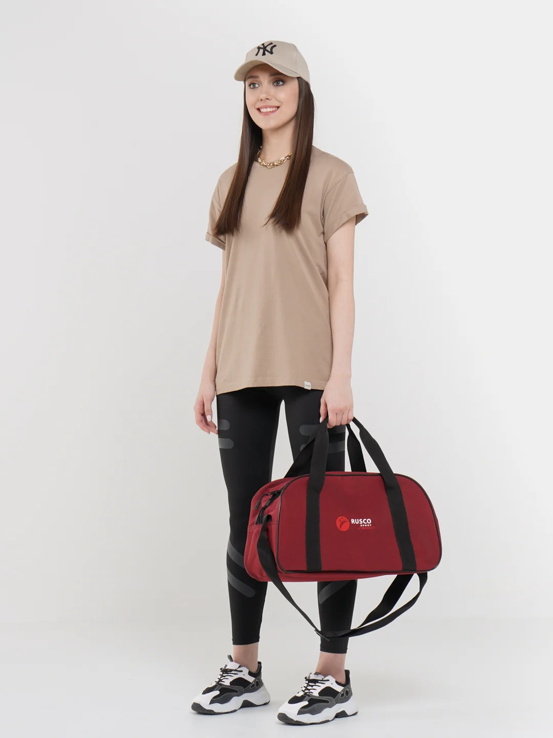 Красный спортивная сумка Rusco Sport для фитнеса, 25,5х45х19 см