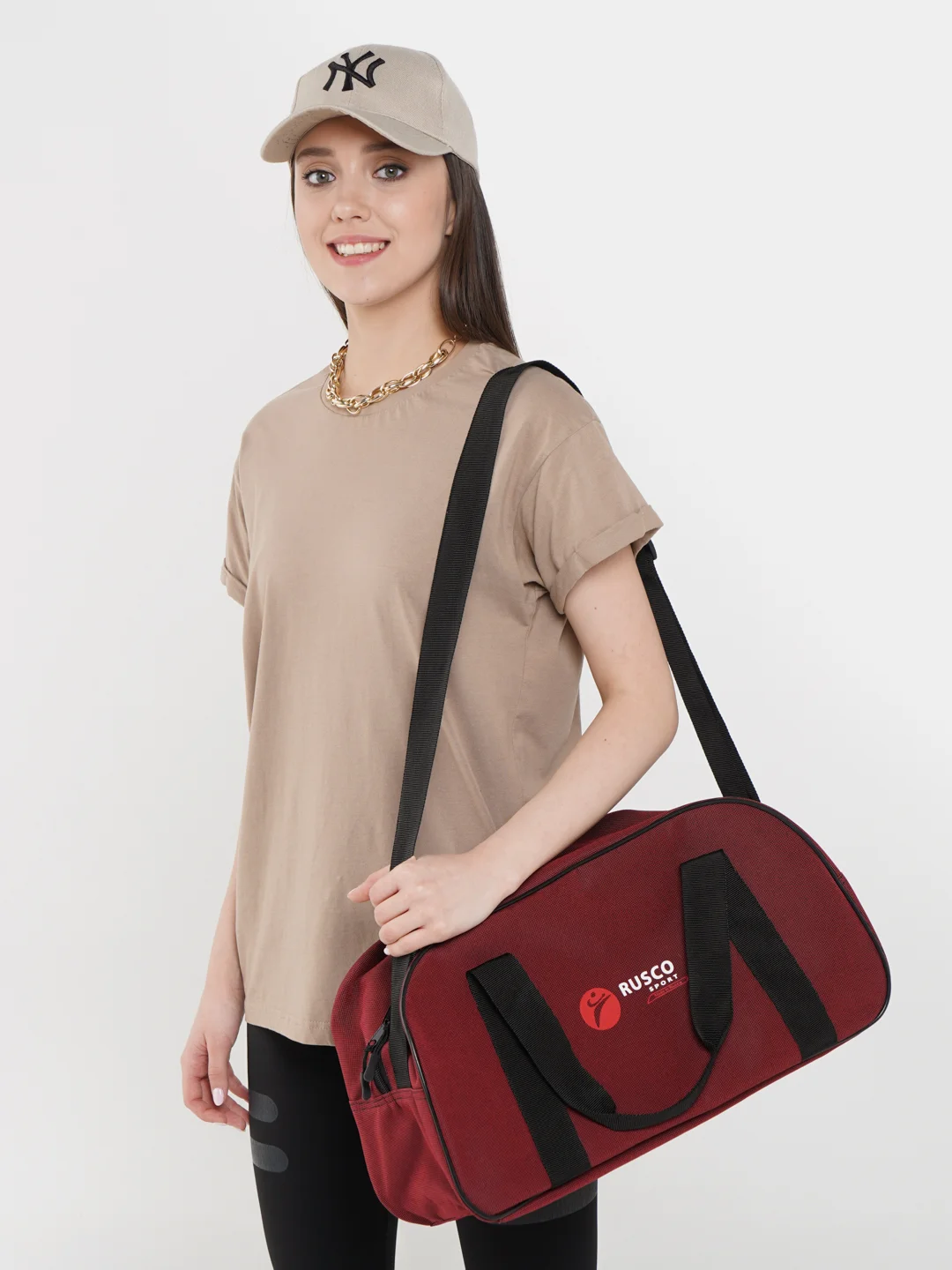 Красный спортивная сумка Rusco Sport для фитнеса, 25,5х45х19 см