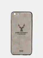 Серый дизайнерский чехол на iPhone с оленем