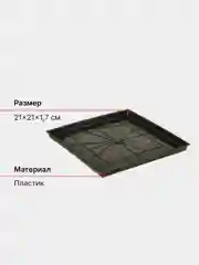 Поддон для горшков с рассадой пластиковый, 21*21 см