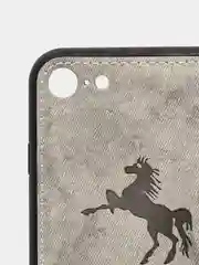 Серый дизайнерский чехол на iPhone с конем