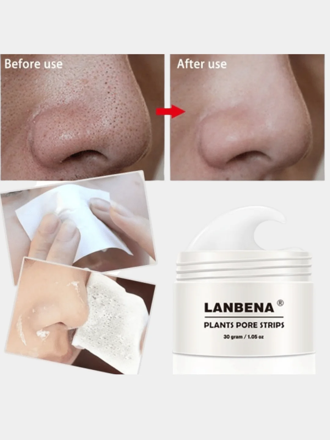 Белая маска от черных точек Lanbena, 30 г