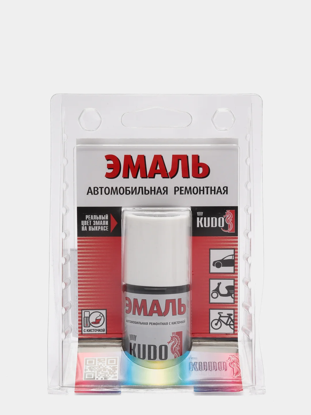 KIA 1K Pearl Black металлик эмаль автомобильная ремонтная с кисточкой KUDO KU73350