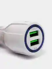 Белый автомобильное зарядное устройство 2 PORT CC512 Micro с 2 USB выходами и кабелем  подсветка