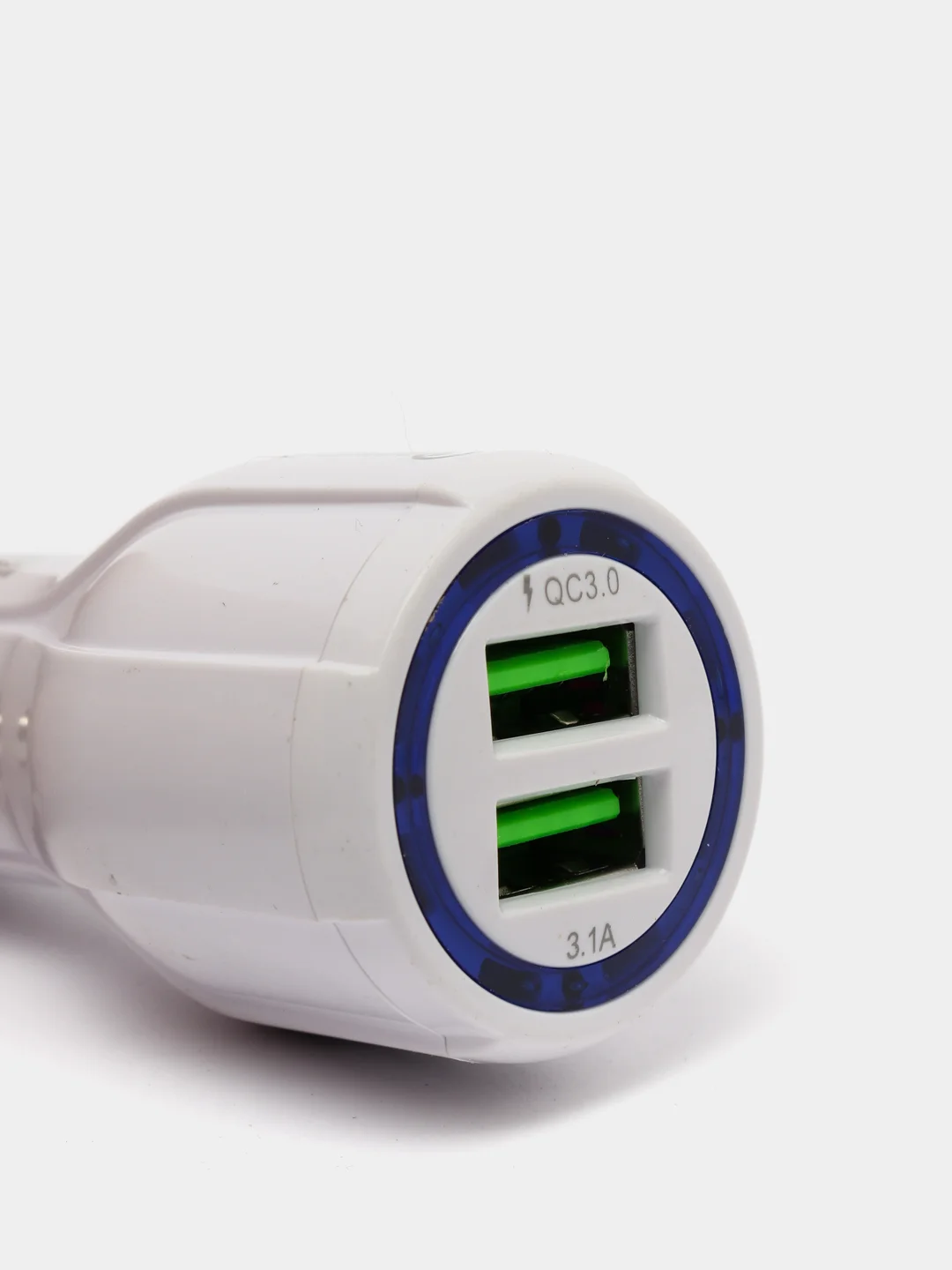 Бежевый меланж автомобильное зарядное устройство 2 PORT CC512 Micro с 2 USB выходами и кабелем  подсветка