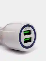 Бежевый меланж автомобильное зарядное устройство 2 PORT CC512 Micro с 2 USB выходами и кабелем  подсветка