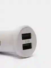 Белый автомобильное зарядное устройство SZX, 2 USB выхода, 2.4А, 2 цвета