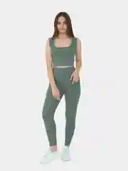 Зеленый комлект женский с топом и лосинами
