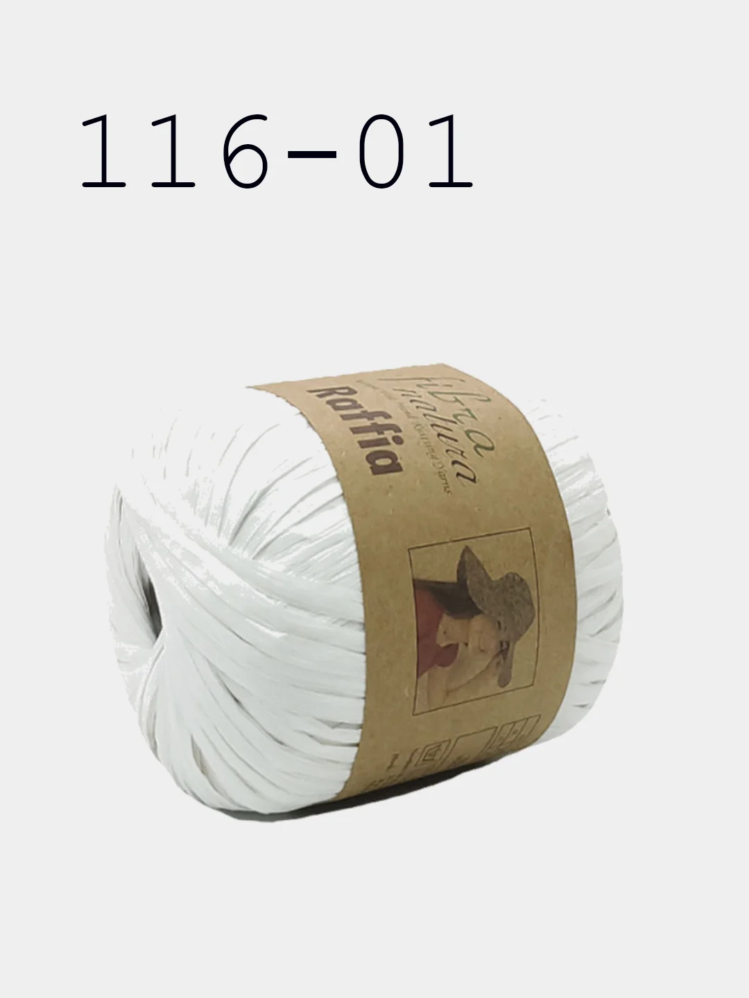 Белый пряжа Fibranatura Raffia 100% Вискоза 40г 90м рафия фибра натура
