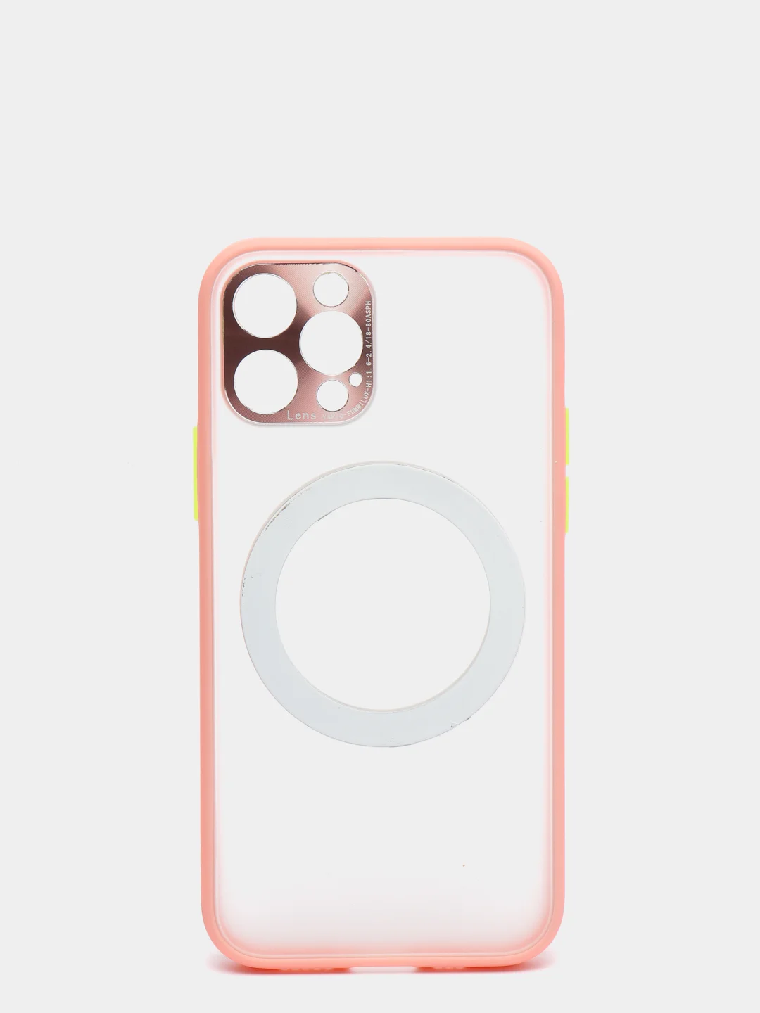 Розовый case, чехол MagSafe c защитой камеры на IPhone 12, 12 Pro