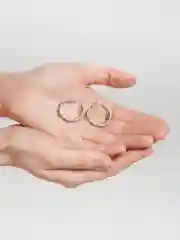 Серебряный витые объемные серьги-кольца