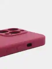 Багровый чехол Silicone Case для iPhone 13 Pro, с защитой камеры, закрытый низ