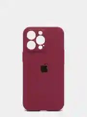 Багровый чехол Silicone Case для iPhone 13 Pro, с защитой камеры, закрытый низ