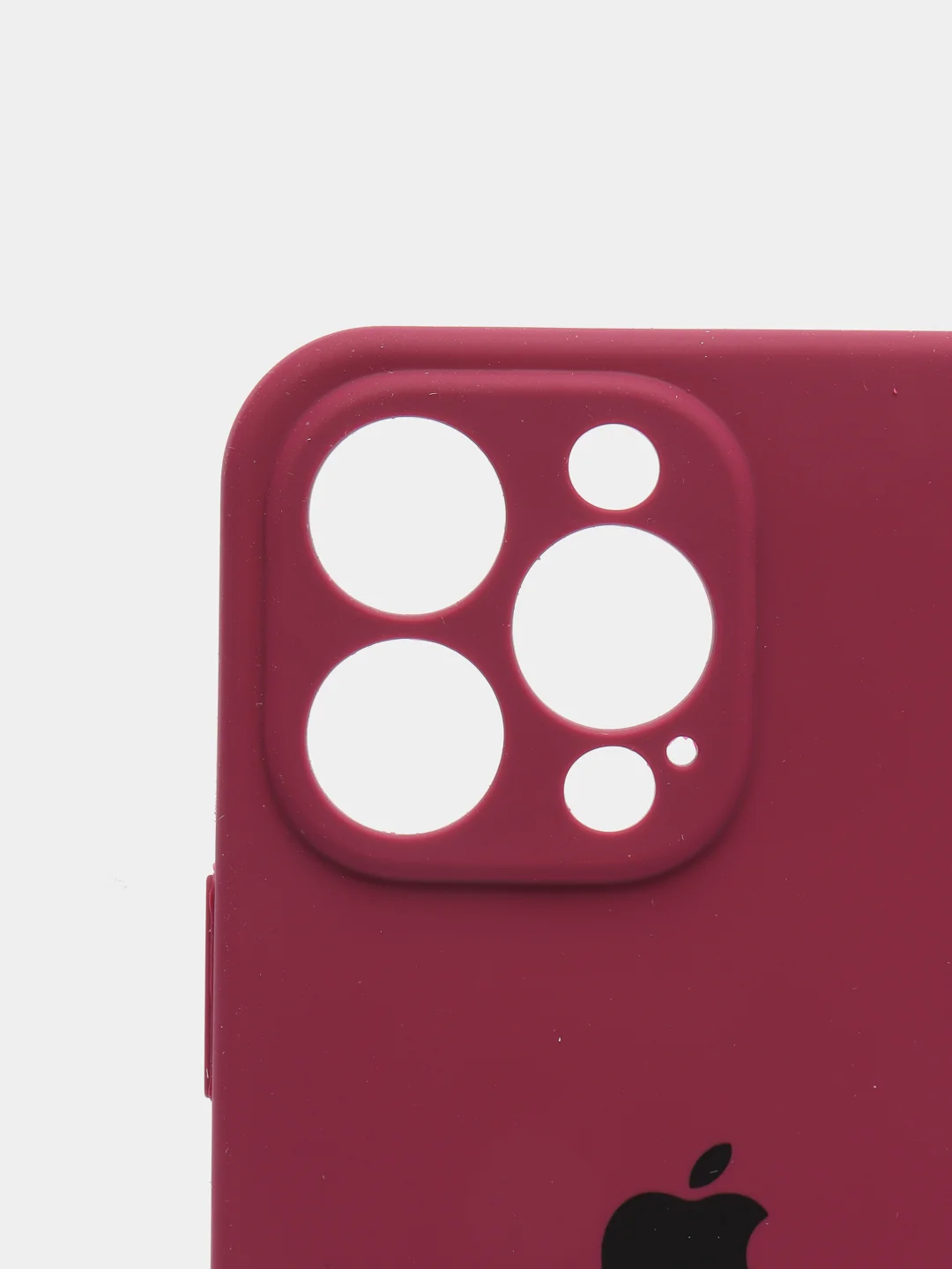 Багровый чехол Silicone Case для iPhone 13 Pro, с защитой камеры, закрытый низ