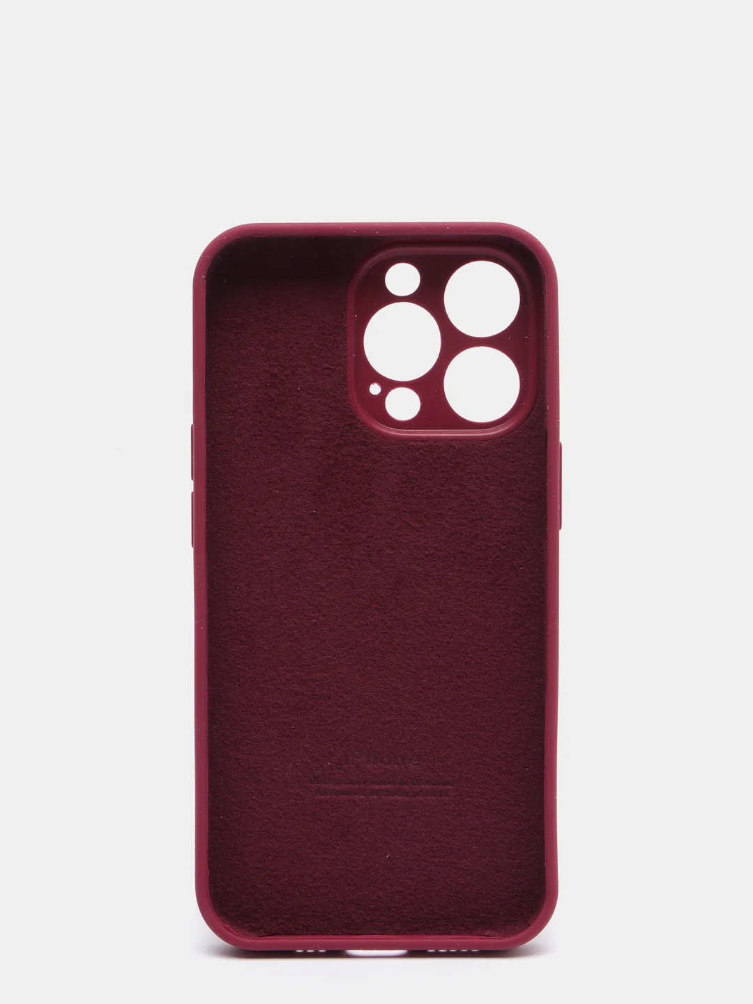 Багровый чехол Silicone Case для iPhone 13 Pro, с защитой камеры, закрытый низ