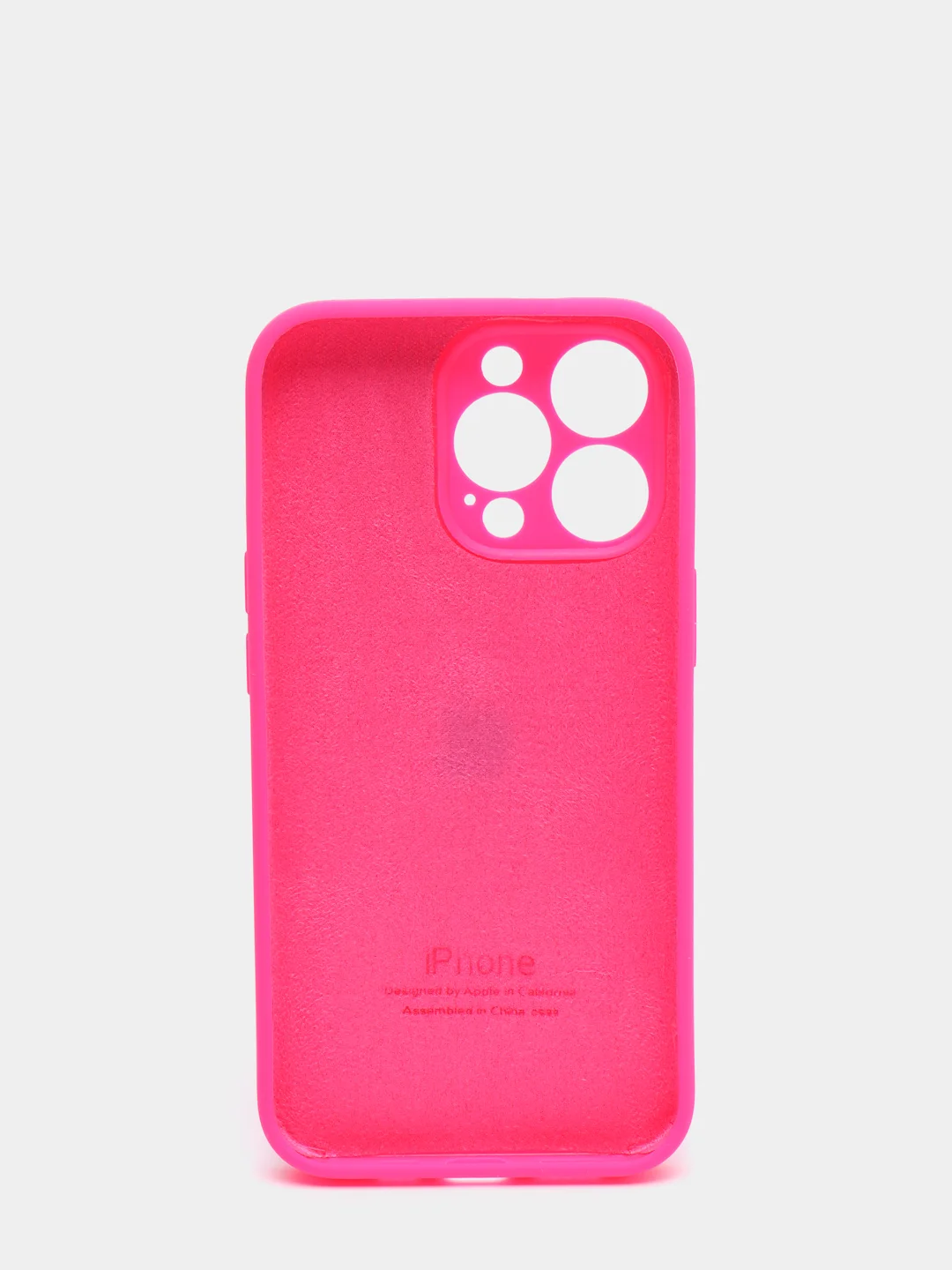 Фуксия чехол Silicone Case для iPhone 13 Pro, с защитой камеры, закрытый низ