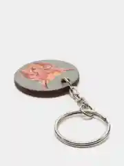 Бирюзовый деревянный брелок "Животные"