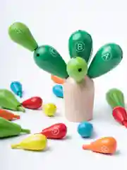 Бирюзовый деревянный балансир Кактус