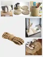Канат-веревка джутовый 6-8 мм, 20 м, для когтеточки, декора и рукоделия