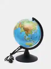 Глобус Земли физический с подсветкой, 210  мм