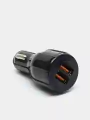 Черный автомобильное зарядное устройство на 2 USB разъема (3,0А-3,1А), Быстрая зарядка