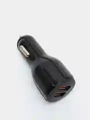Черный автомобильное зарядное устройство на 2 USB разъема (3,0А-3,1А), Быстрая зарядка