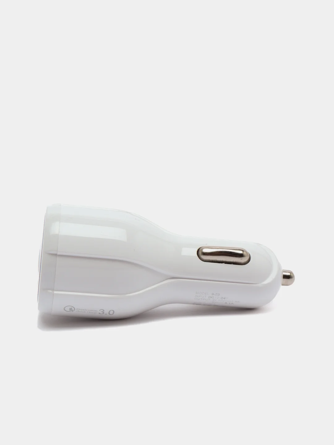 Белый автомобильное зарядное устройство на 2 USB разъема (3,0А-3,1А), Быстрая зарядка