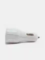 Белый автомобильное зарядное устройство на 2 USB разъема (3,0А-3,1А), Быстрая зарядка