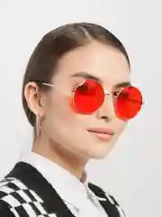 Красный солнцезащитные очки круглые унисекс