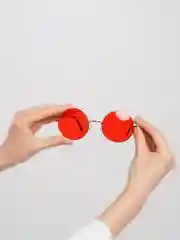 Красный солнцезащитные очки круглые унисекс