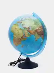 Глобус Земли физический с подсветкой, рельефный, 320 мм