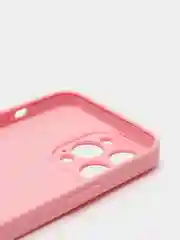 Розовый чехол Silicone Case для iPhone 13 Pro, с защитой камеры, закрытый низ