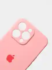 Розовый чехол Silicone Case для iPhone 13 Pro, с защитой камеры, закрытый низ