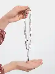 Серебряный цепочка на шею с кулоном "Замочек"