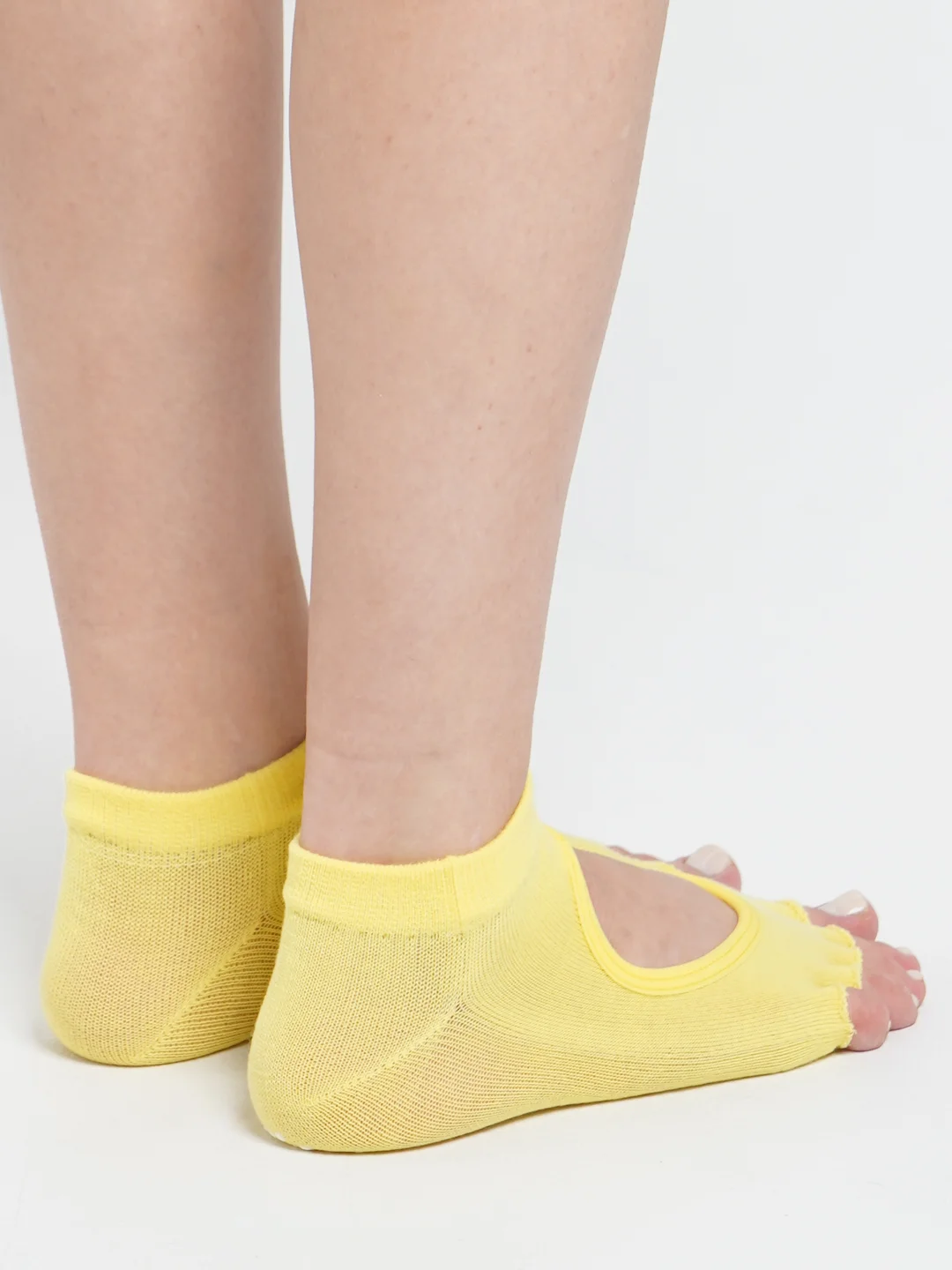Желтый носки короткие спортивные для йоги non slip противоскользящие