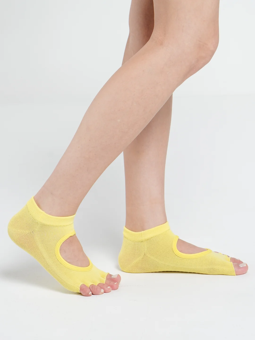 Желтый носки короткие спортивные для йоги non slip противоскользящие