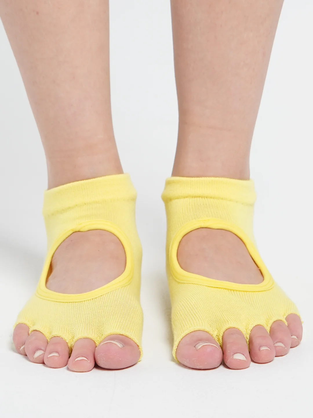 Желтый носки короткие спортивные для йоги non slip противоскользящие