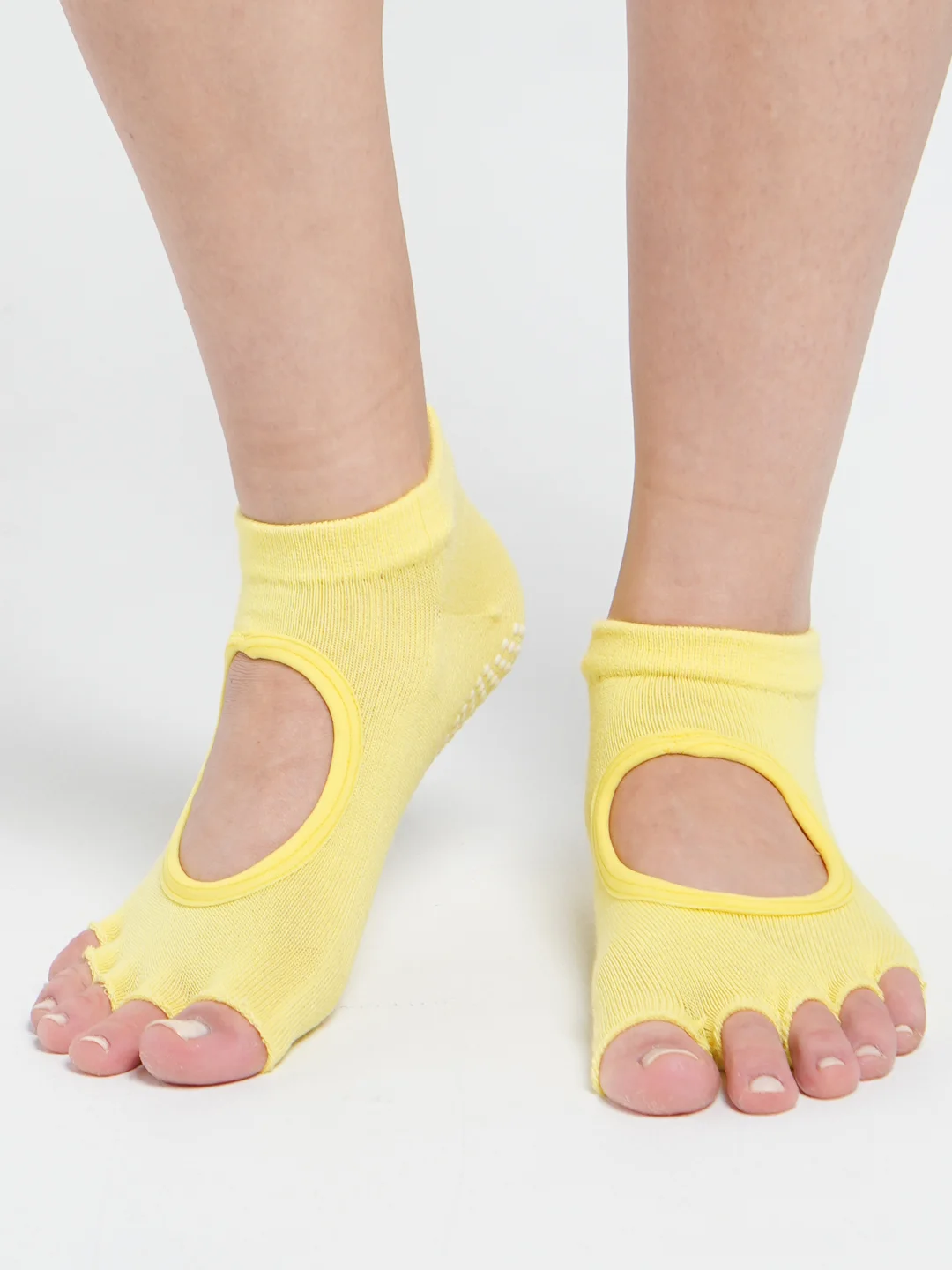 Желтый носки короткие спортивные для йоги non slip противоскользящие