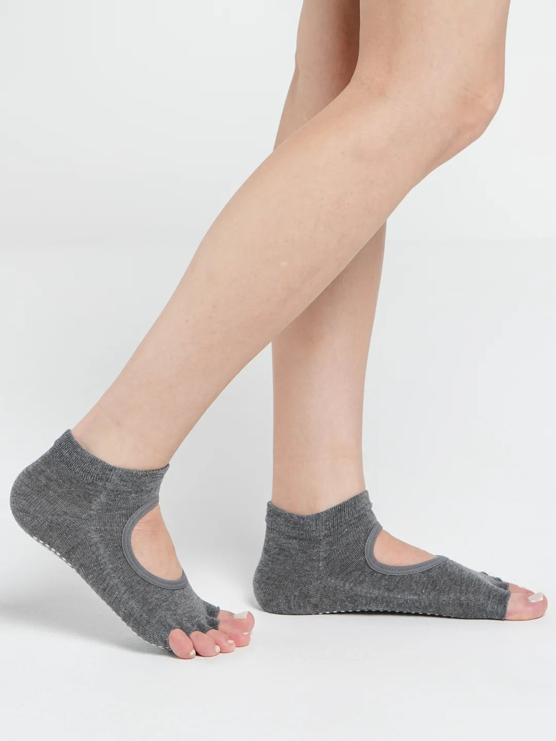 Угольный носки короткие спортивные для йоги non slip противоскользящие