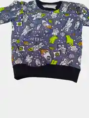 Синий меланж детская кофта с длинным рукавом