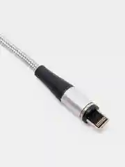 Серебряный usb кабель Twitch для быстрого заряда 2.4 А + магнитный коннектор micro, type c, Apple Ios
