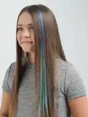 Синий пряди цветные на заколке