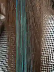 Синий пряди цветные на заколке