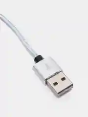 Серебряный usb кабель для зарядки магнитный Twitch 2.1 А 1 - метровый, поворот 180 градусов