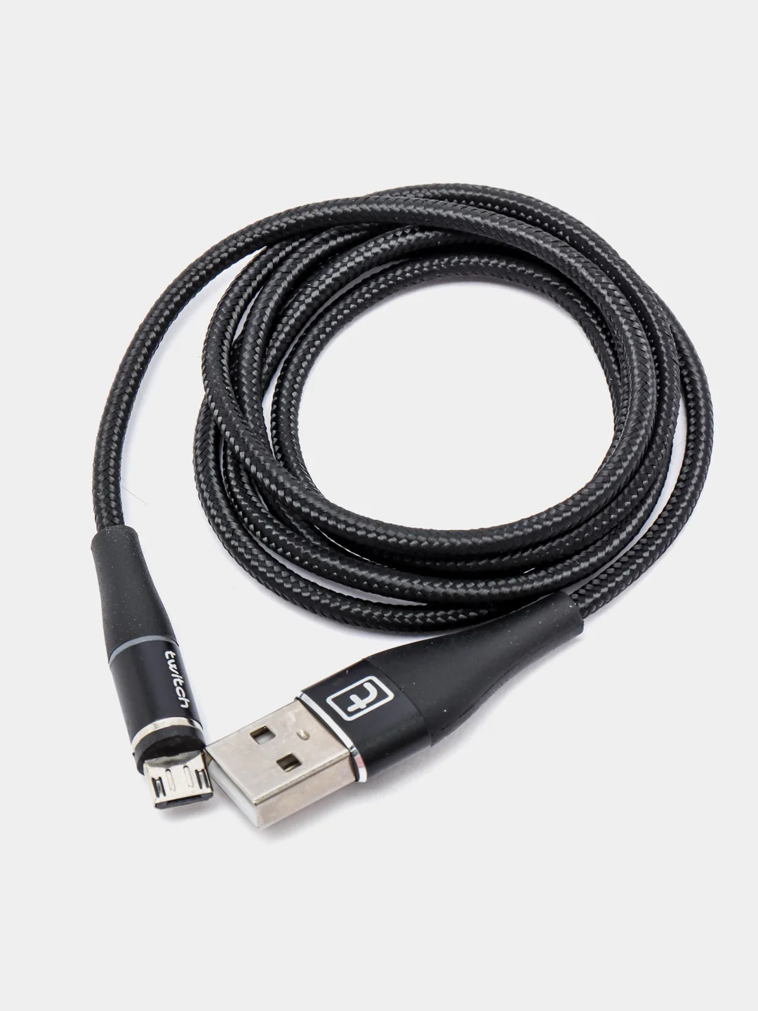 Черный usb кабель Twitch для быстрого заряда 2.4 А + магнитный коннектор micro, type c, Apple Ios