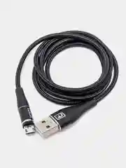 Черный usb кабель Twitch для быстрого заряда 2.4 А + магнитный коннектор micro, type c, Apple Ios