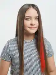 Красный пряди цветные на заколке