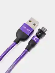 Фиолетовый usb Кабель для зарядки и передачи данных Charget 3.0 A (micro, Type C, Apple lightning)