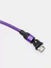 Фиолетовый usb Кабель для зарядки и передачи данных Charget 3.0 A (micro, Type C, Apple lightning)