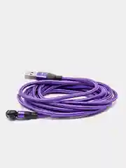 Фиолетовый usb Кабель для зарядки и передачи данных Charget 3.0 A (micro, Type C, Apple lightning)